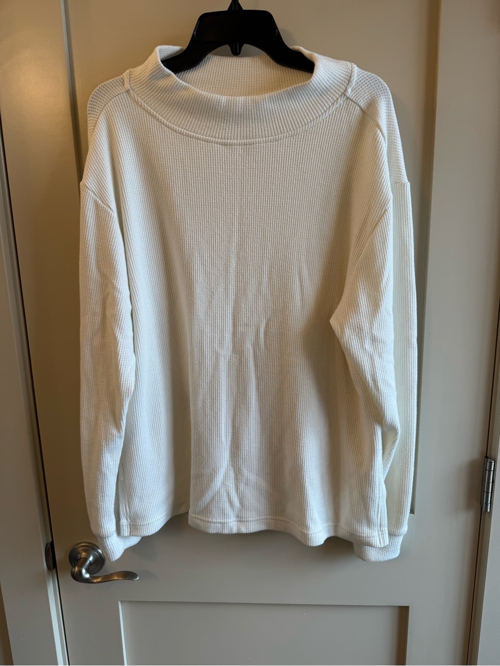 Zella White Long Sleeve Waffle Knit Top